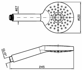 Doccetta 3 Getti Anticalcare 12 Cm In Abs Cromo Zucchetti Medameda Z94740