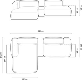 Divano angolare componibile verde (angolo sinistro) Martina - Micadoni Home