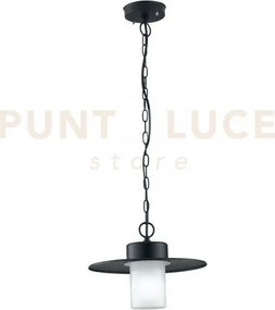 Sospensione york nera 1 luce attacco e27 ip44 30x80cm