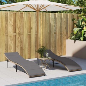 Lettini Prendisole 2 Pz Con Cuscini Beige İn Polyrattan /