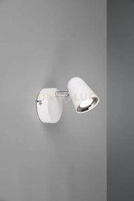 Faretto toulouse spot singolo led bianco satinato con bordo cromato...