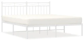 Giroletto con testiera metallo bianco 150x200 cm