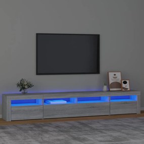 Mobile porta tv con luci led grigio sonoma 240x35x40 cm