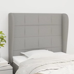 Testiera Ad Orecchio Grigio Chiaro 93x23x118/128 Cm İn Tessuto /