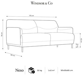 Divano beige , 175 cm Neso - Windsor &amp; Co Sofas