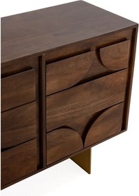 Cassettiera marrone in mango massiccio 145x76x40 cm Trisha – MOME