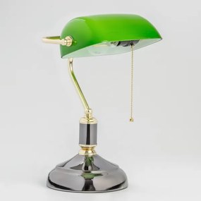 Brilagi - Lampada da scrivania BANK OFFICE 1xE27/60W/230V nero/oro/verde