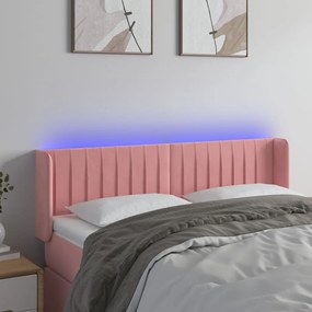 Testiera A Led Rosa 147x16x78/88 Cm İn Velluto /