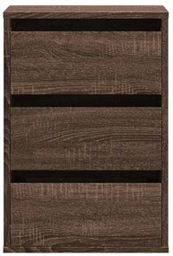 Cassettiera angolo rovere marrone 40x41x58cm legno multistrato