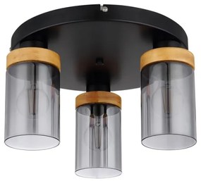 Globo 15557-3D - Lampadario a plafone FINCA 3xE27/40W/230V metallo/legno