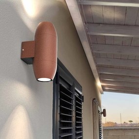 Applique Ovale Bidirezionale IP65 GU10 per esterni Grande - Corten