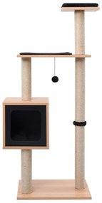 Albero per gatti con tappeto tiragraffi in sisal 123 cm
