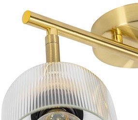 Faretto da soffitto dorato con vetro 2 luci orientabile - Laura