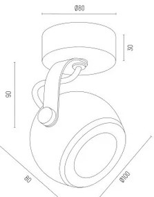 Argon 4902 - Luce Spot KOS PLUS 1xGU10/5W/230V nero/oro