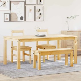 Set Da Pranzo 4 Pz Panama İn Legno Massello Di Pino /