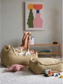 Pouf a sacco per bambini verde con rivestimento in bouclé Square – Wigiwama