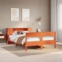 Letto Libreria senza Materasso Marrone Cera 120x200 cm in Pino 3322953