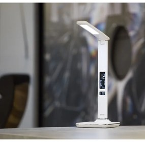 Immax 08934L - Lampada LED da tavolo con display KINGFISHER LED/9W/230V bianco