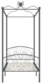 Letto a baldacchino grigio in metallo 100x200 cm