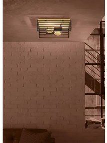 Eglo 390163 - Plafoniera CIDRAZ 2xE27/40W/230V nero/marrone