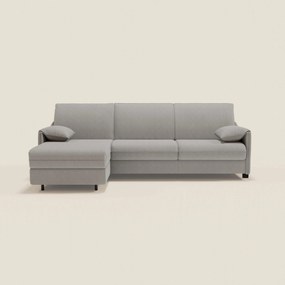 Primula divano letto angolare con materasso H18 cm - penisola contenitore in tessuto smacchiabile T05