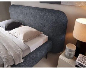 Letto matrimoniale imbottito blu con contenitore e rete inclusi 180x200 cm Pointt – ELTAP