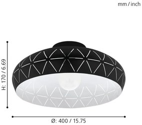 Eglo 98466 - Plafoniera RAMON 1xE27/28W/230V