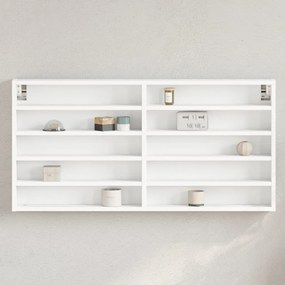 Armadietto Con Vetrina Bianco 100x8,5x50 Cm Legno Multistrato /