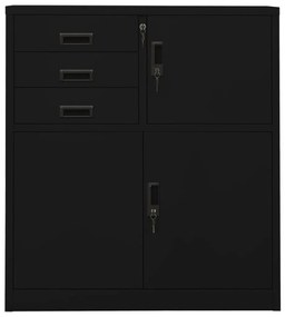 Armadio per ufficio nero 90x40x102 cm in acciaio