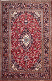 Kashan Tappeto 300x200 Rosso (Iran) Annodato A Mano