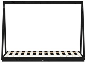 Giroletto per bambini nero 80x160 cm in legno massello di pino