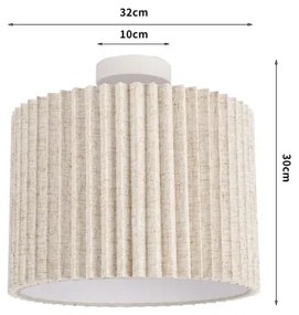 Brilagi - Plafoniera NORDIC WAVE 1xE27/15W/230V Ø 32 cm in lino/bianco