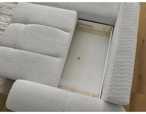 Divano angolare grigio chiaro allungabile/con contenitore (con penisola a sinistra/con chaise lounge) con rivestimento in bouclé Roxelane – Bobochic Paris