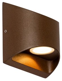 Moderna lampada da parete per esterni marrone ruggine con LED a 2 luci IP54 - Mal