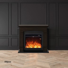 Sined Caminetto "Siena" Da Terra C/Bruciatore 1500W Reale Effetto Fiamma Led Wenge