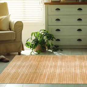 Passatoia Bamboo open antiscivolo in bambù beige, L 200 x L 140 cm