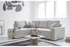 Divano letto angolare in velluto a coste bianco Brave Dave - Miuform