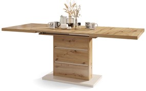PIANO Rovere Artisan / Beige (Champagne) - MODERNO TAVOLO DA PRANZO ESTENDIBILE FINO A 200 cm!