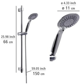 Set doccia in acciaio inox argento lucido 66 cm Young - Wenko