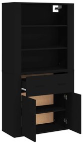 Credenza Nera in Legno Multistrato