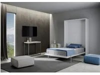 Letto a scomparsa 120 Kentaro verticale a scomparsa L.134 P.39 H.210 Colore: Bianco Frassinato