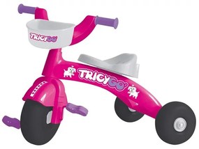 Trade Shop - Triciclo Bici Scooter 3 Ruote Con Pedali Bambina Baby Tricygo' Cagnolino Fucsia