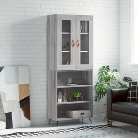 Credenza Grigio Sonoma 69,5x34x180 Cm İn Legno Multistrato /