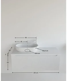 Mobile da bagno sotto lavabo MADERO terracottà laccato L 120.5 x H 46 x P 46 cm 1 cassetto, lavabo non incluso