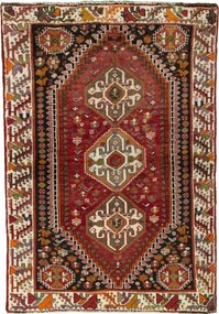 Shiraz Tappeto persiano 100x150 Rosso (Iran) Annodato A Mano