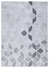 Tappeto MEFE moderno B400 Cubo, geometrico 3D - Structural due livelli di pile grigio