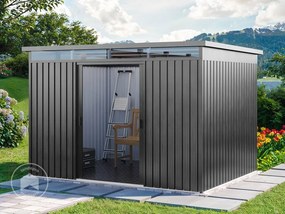 PRIMEYARD Casetta da giardino 260 x 200 cm, grigio perla - (GFPV01012)