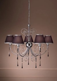 5-light chandelier Murano  -711/5 - Fashion Crystal - Arredo Luce Cromo