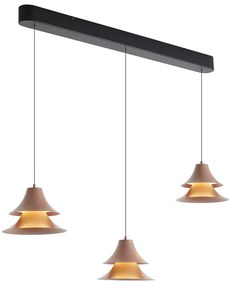 Lampada a sospensione nera con moka incl. LED dimmerabile a 3 livelli 3 luci Easylift - Witch