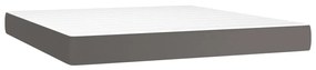 Giroletto a molle con materasso grigio 160x200 cm in similpelle
